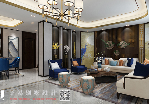 青島新中式效果圖_嶗山波爾多小鎮別墅裝修設計風格/報價